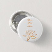 Elegante Lotusblume Custom Button (Vorne & Hinten)