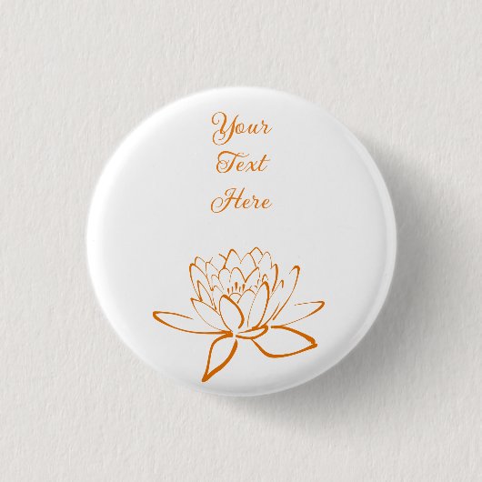 Elegante Lotusblume Custom Button (Vorderseite)