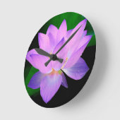 Elegante Lotusblume Runde Wanduhr (Winkel)