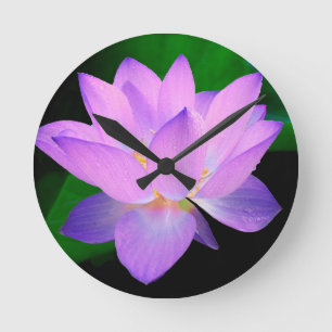 Elegante Lotusblume Runde Wanduhr