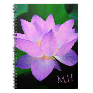 Elegante Lotusblumen-Monogramm Notizblock
