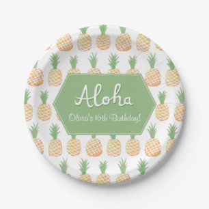 Elegante Luau-Ananas-Geburtstagsfeier-Zubehör Pappteller