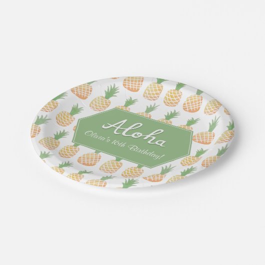 Elegante Luau Pappteller (Schrägansicht)