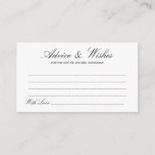 Elegante Lucia Script Wedding Advice & Wishings Ca Hinweiskarte (Vorderseite)