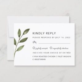 Elegante luftige Äste. Chic botanische Hochzeit RS RSVP Karte