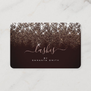 Elegante Luminous Rose Gold Glitzer Lashes Artist Visitenkarte