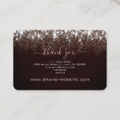 Elegante Luminous Rose Gold Glitzer Lashes Artist Visitenkarte (Rückseite)