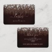 Elegante Luminous Rose Gold Glitzer Lashes Artist Visitenkarte (Vorne/Hinten)