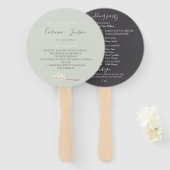 Elegante Lunaria Hochzeitsprogramm Handfans Fächer (Vorne und Hinten)