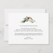 Elegante Lush Burgundy Blush Bloral Wedding Dankeskarte (Rückseite)