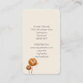 Elegante Lüster-Uhr auf Cream Business Card Visitenkarte (Rückseite)