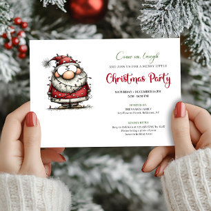 Elegante lustige Weihnachtsmann-Feierparty-Einladu Einladung