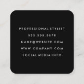 Elegante Lux Glitzer Quadratische Visitenkarte (Rückseite)