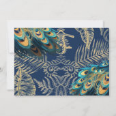 Elegante Lux Peacocks Garden Emerald Green Wedding Einladung (Rückseite)