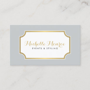 Elegante Luxe Gray Event Stylist Business Card Visitenkarte
