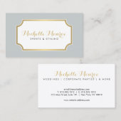 Elegante Luxe Gray Event Stylist Business Card Visitenkarte (Vorne/Hinten)