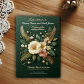 Elegante Luxe Green Floral Wedding Einladung
