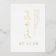 Elegante Luxe Real Golden Foil Save the Date Foil