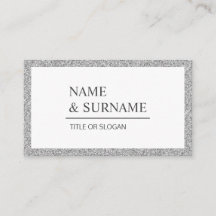 Elegante Luxe Silver Glitzer Social Business Card