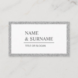 Elegante Luxe Silver Glitzer Social Business Card Visitenkarte