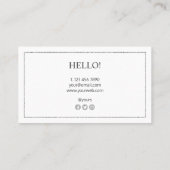 Elegante Luxe Silver Glitzer Social Business Card Visitenkarte (Rückseite)