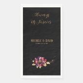 Elegante Luxuriöse Black Gold Burgund Wasserfarbe Serviette (Vorderseite)