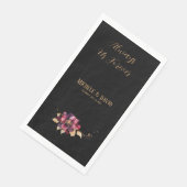 Elegante Luxuriöse Black Gold Burgund Wasserfarbe Serviette (Ecke)