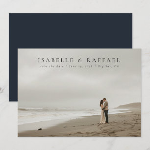 Elegante Luxuriöse formelle Foto Schwarz Blaue Hoc Save The Date