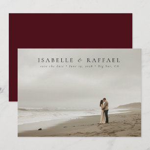 Elegante Luxuriöse Foto Weinrote Hochzeit Save The Date