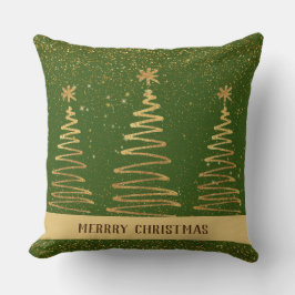 Elegante, luxuriöse Glitzer stern goldgrün Kissen