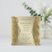 Elegante luxuriöse Golddamastenhochzeit Einladung (Stehend Vorderseite)