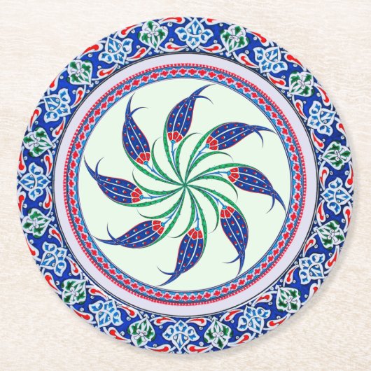 Elegante Luxuriöse Paper-Untersetzer Runder Pappuntersetzer (Vorderseite)