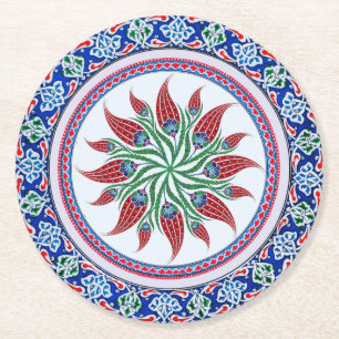 Elegante Luxuriöse Papieruntersetzer Runder Pappuntersetzer