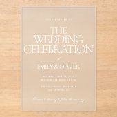 Elegante, luxuriöse Personalisiert-White-Text-Hoch Acryleinladungen (Vorderseite)