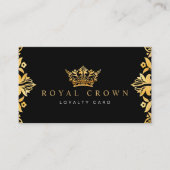 Elegante Luxuriöse Regal Royal Gold Crown Treuekarte (Vorderseite)