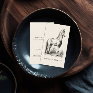 Elegante Luxuriöse Reitsport Vintage Pferd Visitenkarte