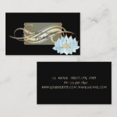 Elegante Luxury Black Lotus Blue Yoga Visitenkarte (Vorne/Hinten)