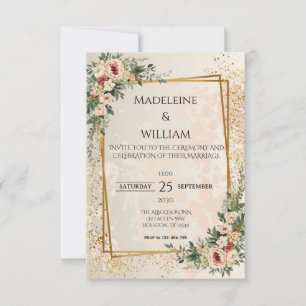 Elegante Luxury Garden FloralWedding RSVP Card Karte