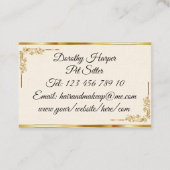 Elegante Luxury Gold Black Monogram Visitenkarte (Rückseite)