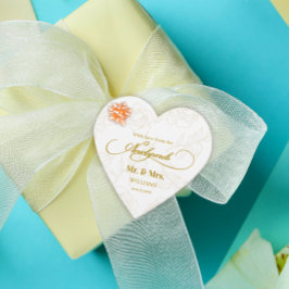 Elegante Luxury Gold Floral Wedding Vielen Dank Geschenkanhänger