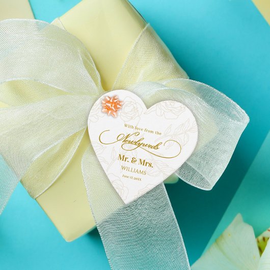 Elegante Luxury Gold Floral Wedding Vielen Dank Geschenkanhänger