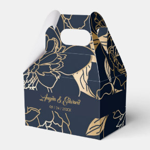 Elegante Luxury Gold Florals Gastgeschenk Hochzeit Geschenkschachtel