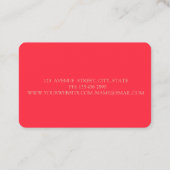 Elegante Luxury Gold Wirbel Red Visitenkarte (Rückseite)