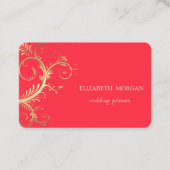 Elegante Luxury Gold Wirbel Red Visitenkarte (Vorderseite)