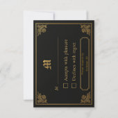 Elegante Luxury RSVP Card Karte (Vorderseite)