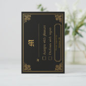 Elegante Luxury RSVP Card Karte (Stehend Vorderseite)