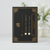 Elegante Luxury RSVP Card Karte (Stehend Vorderseite)