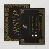 Elegante Luxury RSVP Card Karte (Vorne/Hinten)