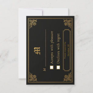 Elegante Luxury RSVP Card Karte