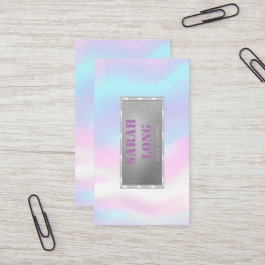 Elegante Luxury Sweet Holographic Business Card Visitenkarte (Vorderseite/Rückseite Beispiel)